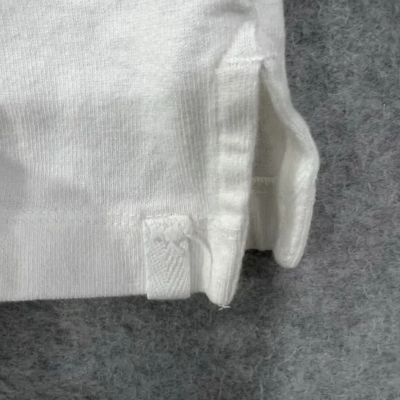 We The Free White Oversized Collar Polo Shirt Sleeveless M Boxy Basic - Picture 8 of 11